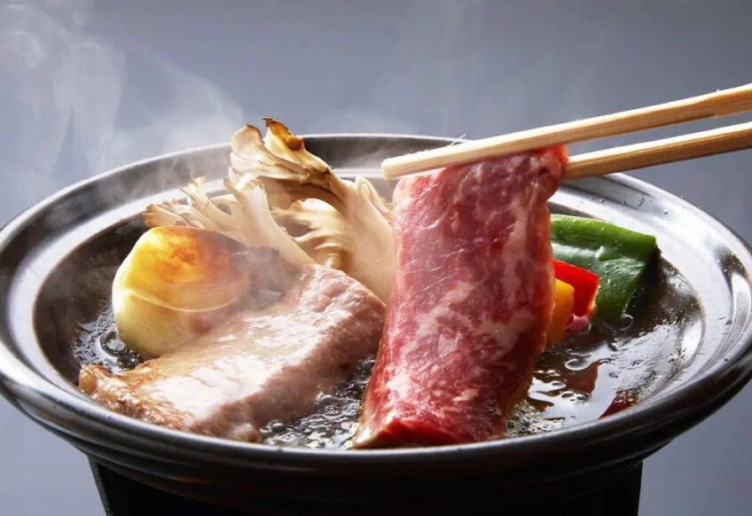 「上州牛の陶板焼き」